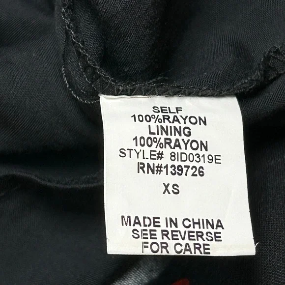 Wild Honey Black Cherry Print Tie Front Cutout Mini Dress XS Cottagecore Cute - Picture 6 of 7